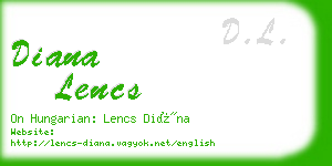 diana lencs business card